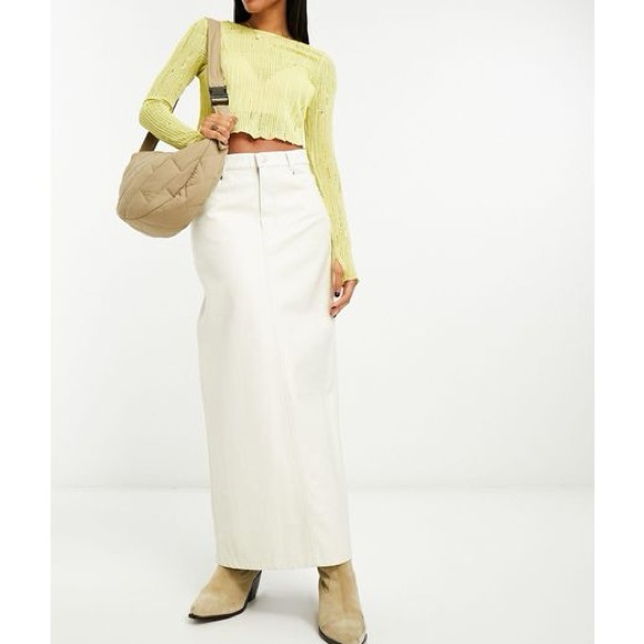 Free People City Slicker Vegan Maxi Skirt Size 12 - Picture 4 of 13